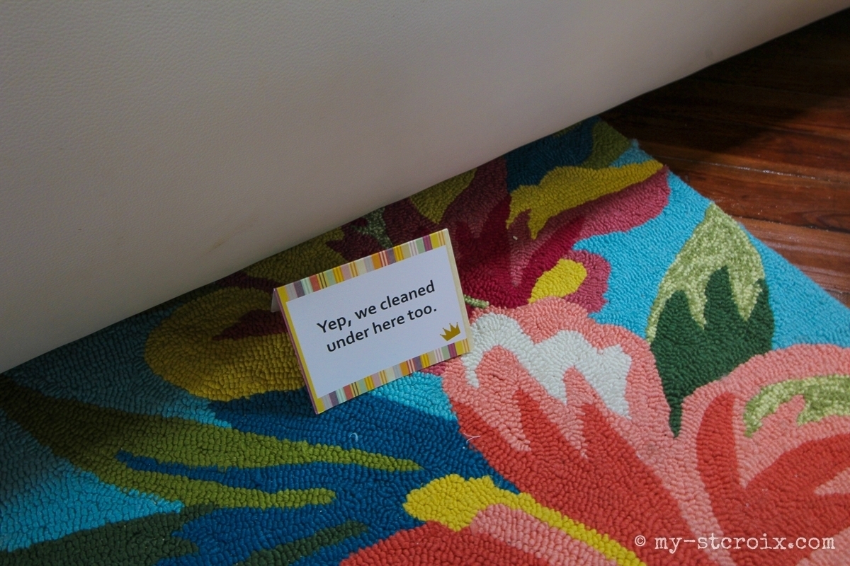 The fred cleans under the beds